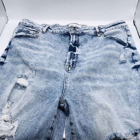Risen Jeans Women's (3XL) Blue High Rise Frayed Hem Ankle Distressed Denim 40x27 - Picture 4 of 8